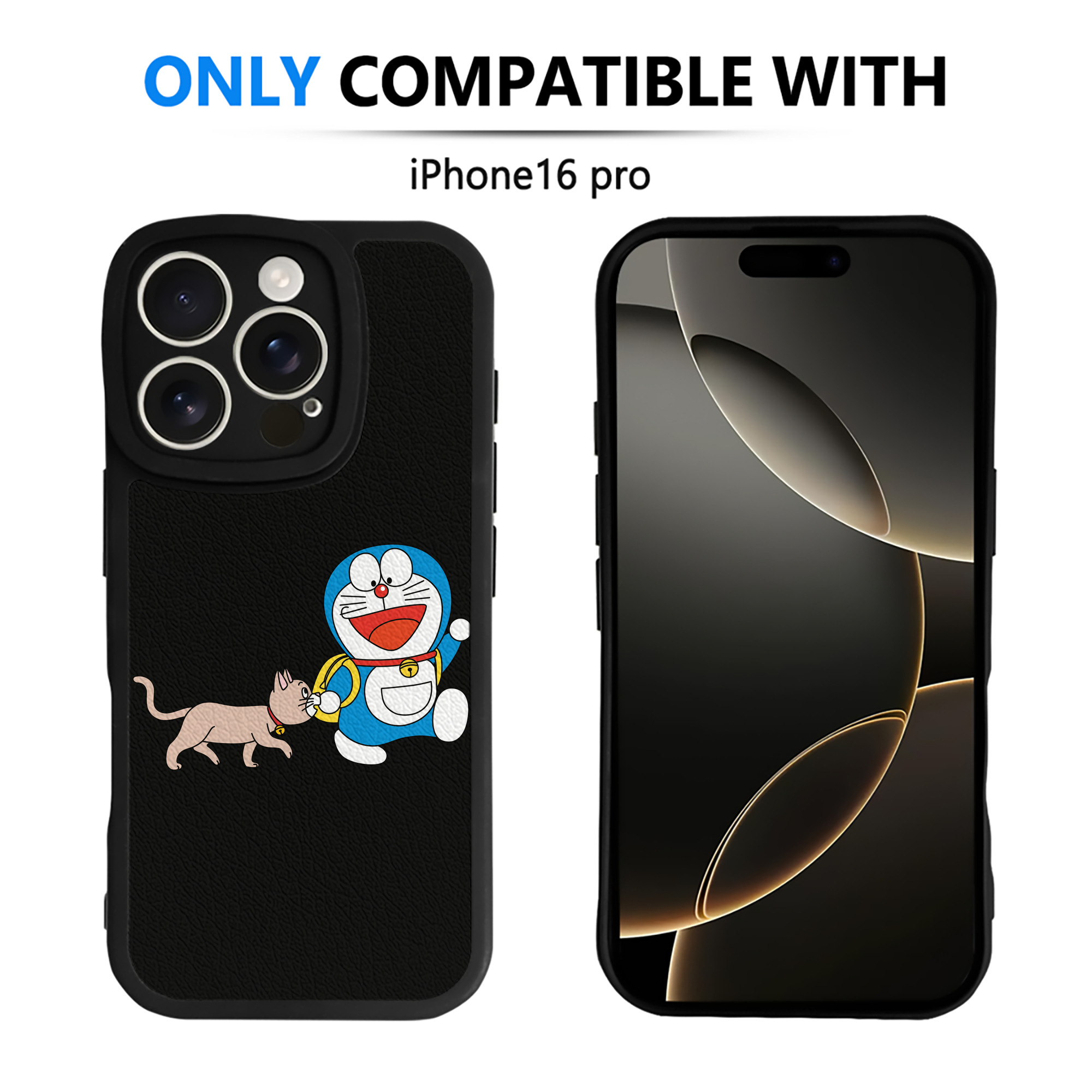 （画像用） ドラえもん Doraemon 【iPhone 16シリーズ対応】シリコンスマホケース（レザー調） 材質：シリコン